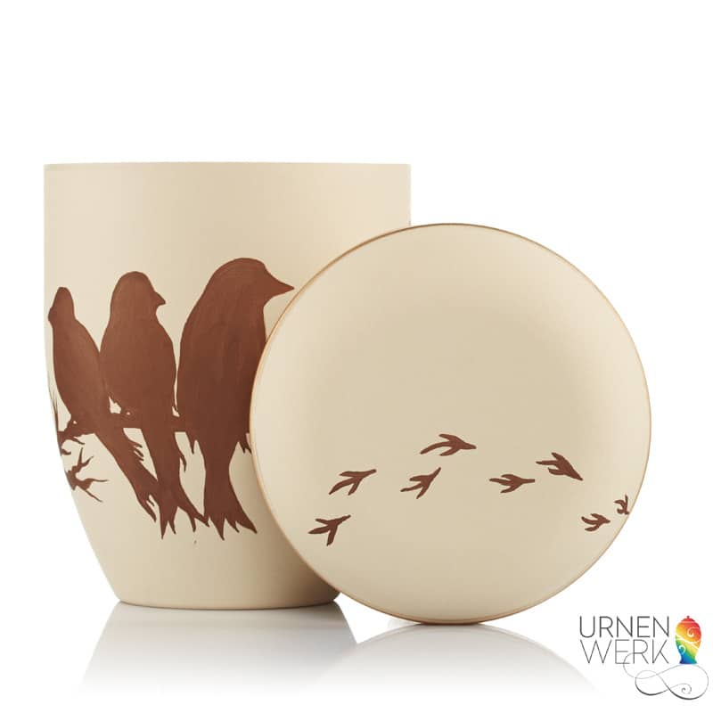 Vogelspallier - Bird Urne - keepsake urn- mit vogelspuren