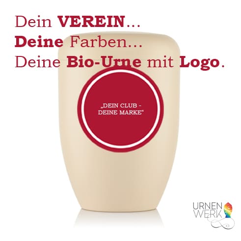 Bio Urne mit Logo/ Fussball Club - Logo/ Vereinslogo oder deiner Marke - deine Farbwahl - Un